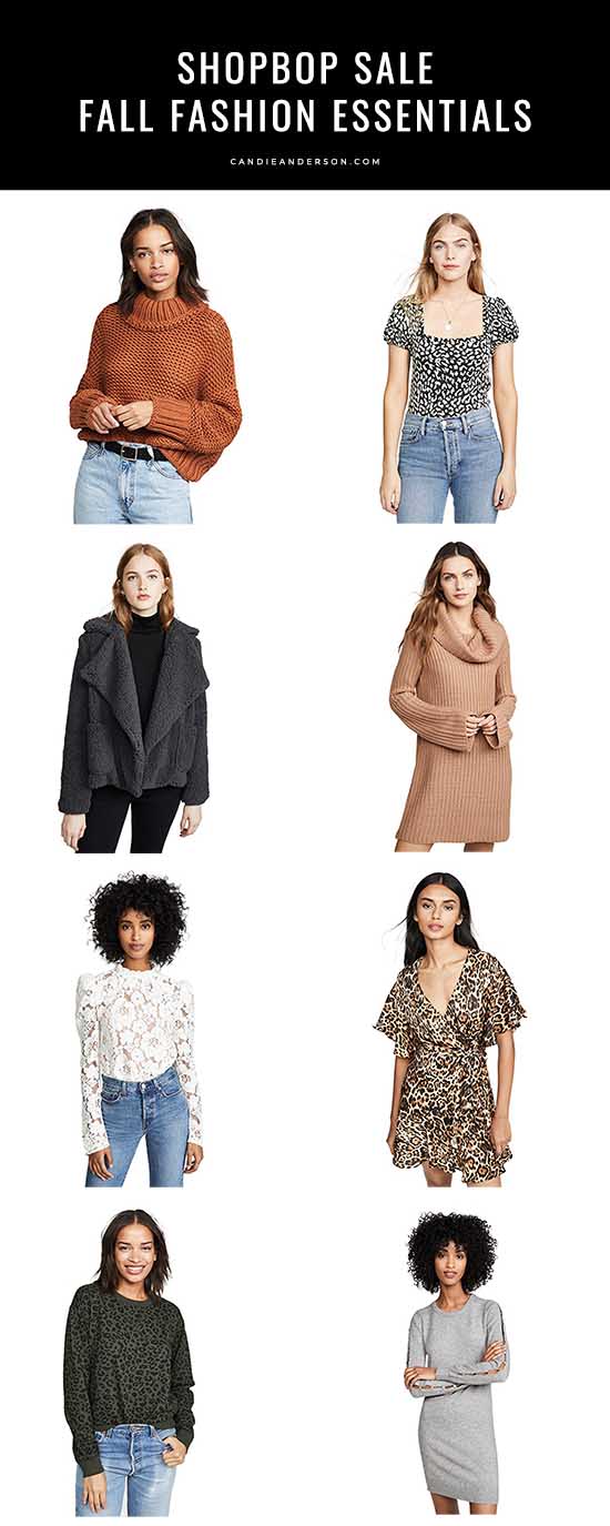 Style expert, fashion blogger and journalist Candie Anderson has the scoop on 50 of the best fall fashion essentials at the Shopbop Sale happening now! 