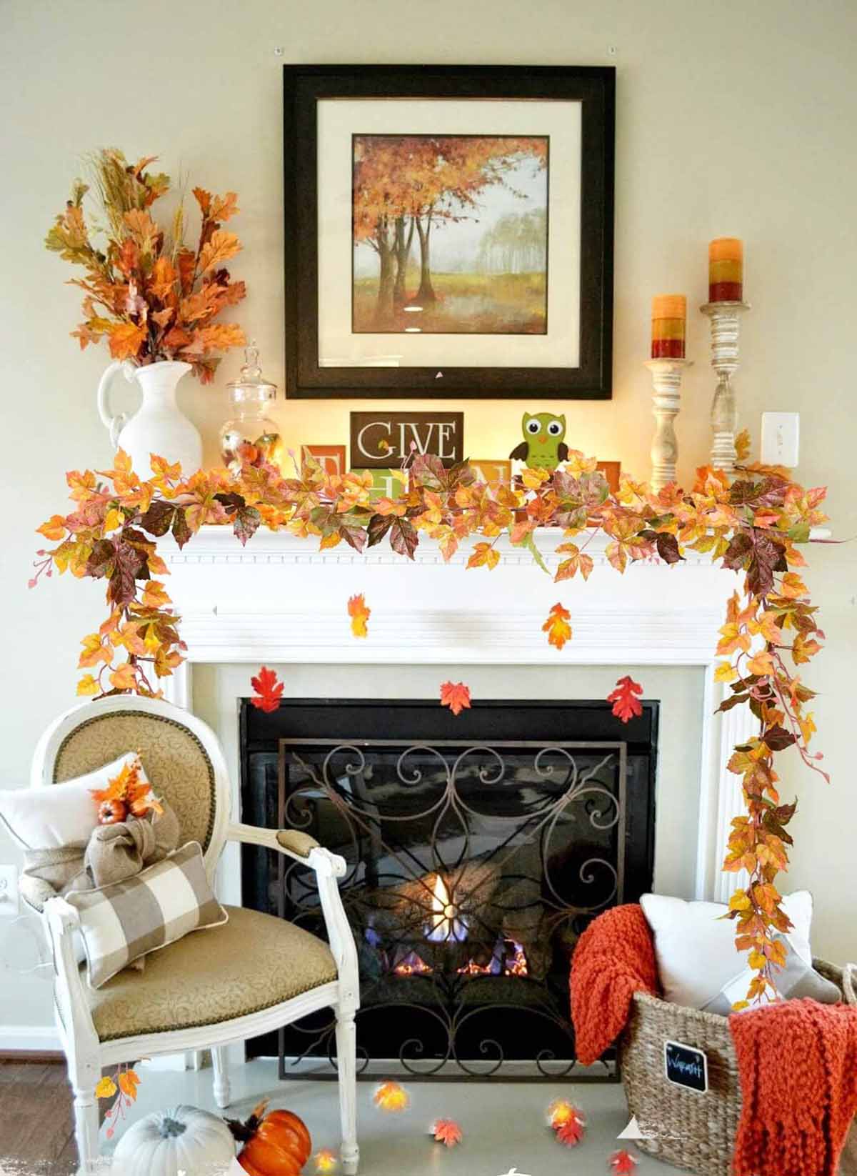 DearHouse Artificial Maple Leaf Garland best fall garlands