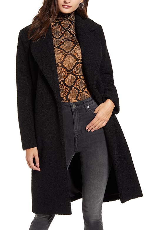 MURAL Teddy Bear Coat Black teddy bear coats women