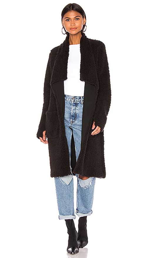 NSF Toni Teddy Coat Black faux fur teddy bear coats jac