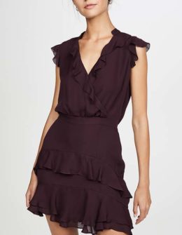 Parker Tangia Dress Maroon fall wedding guest dresses women ruffles