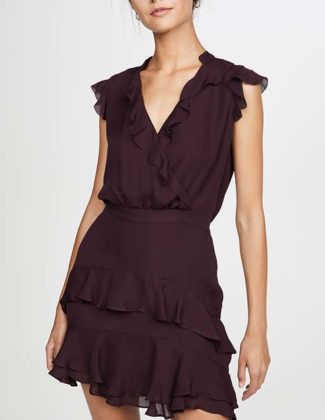 Parker Tangia Dress Maroon fall wedding guest dresses women ruffles
