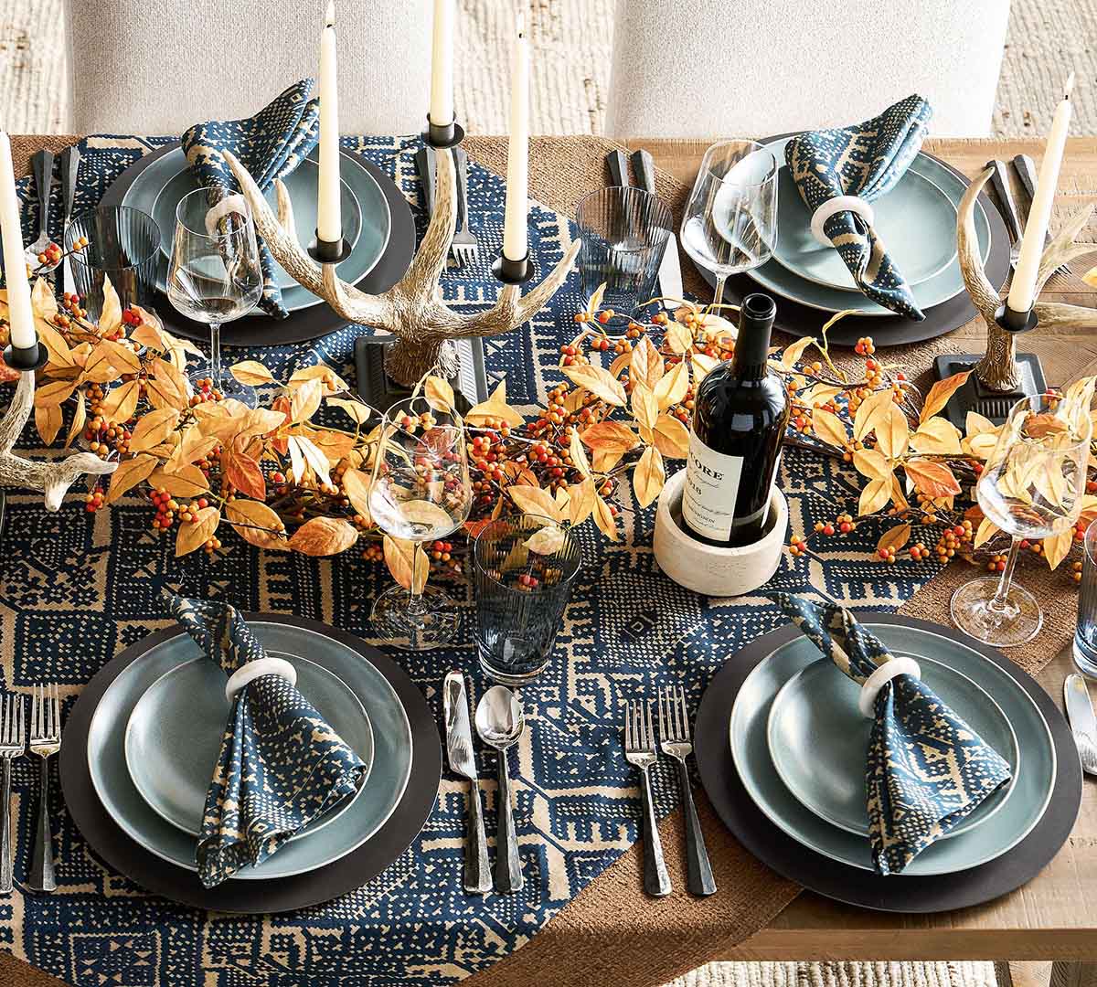 Pottery Barn Faux Golden Leaf and Berry Garland best fall garlands