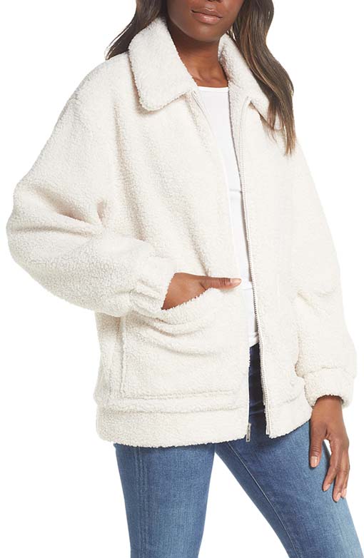 Ugg Jackeline Teddy Bear Jacket Cream faux fur teddy bear coats jackets women