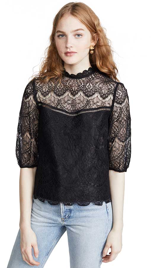 BB Dakota Icing On Top Black holiday party tops lace