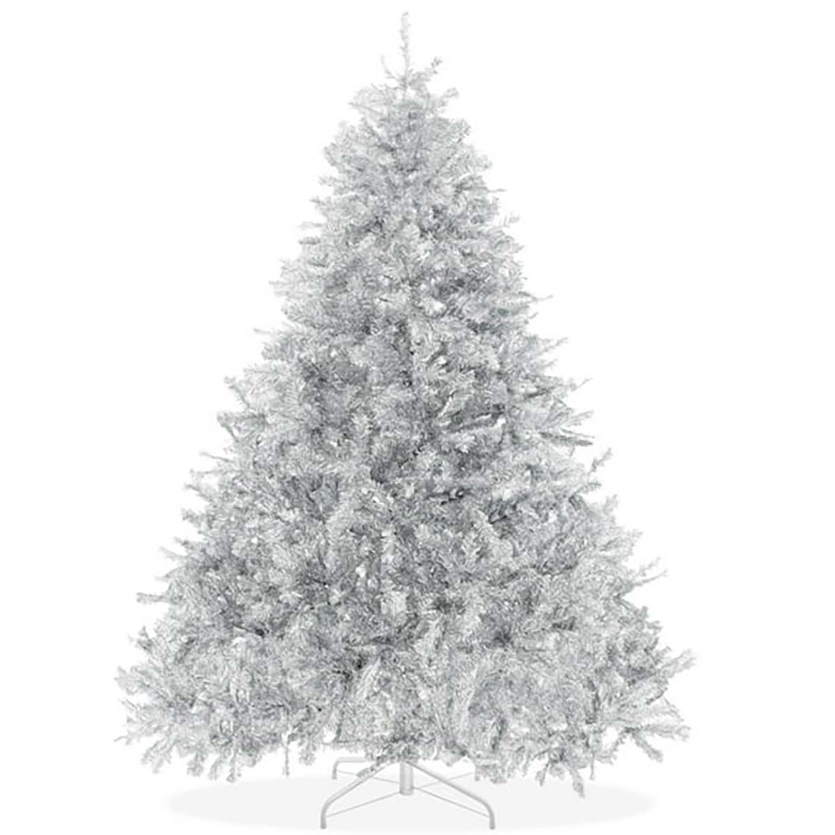 Casafield 7.5FT Silver Tinsel Artificial Holiday Christmas Tree with Sturdy Metal Stand best silver christmas trees