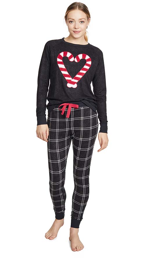 Emerson Road 4 Square Me Plaid PJ Set Candy Canes Plaid shopbop pre-black friday sale