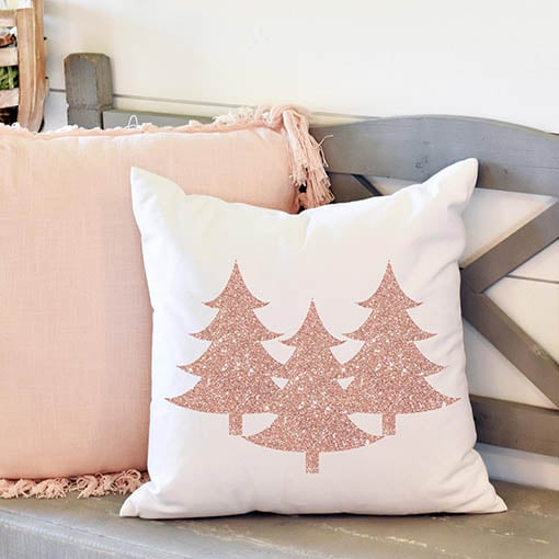HomeSweetHomeDecorCo. Pink Christmas Tree 20x20 Pillow Cover holiday decor