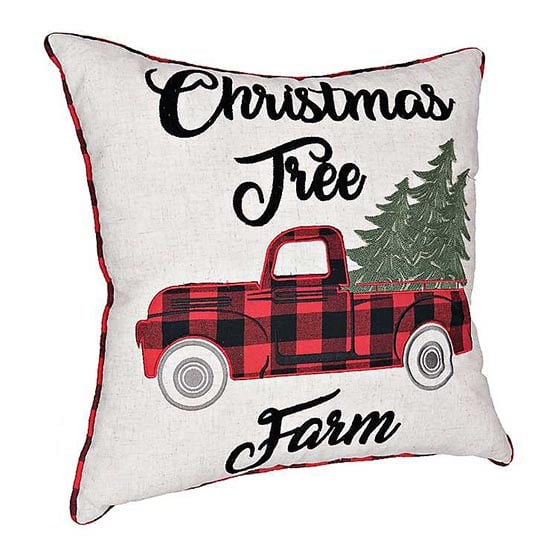 Kirklands Christmas Tree Farm Buffalo Check Pillow