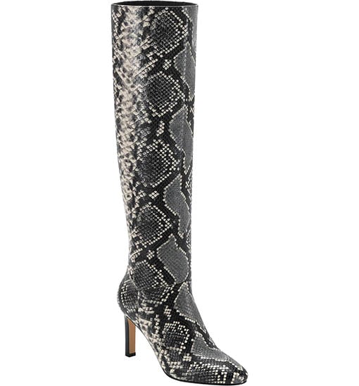MARC FISHER LTD Zadia Boot Black White Snake Print boots women