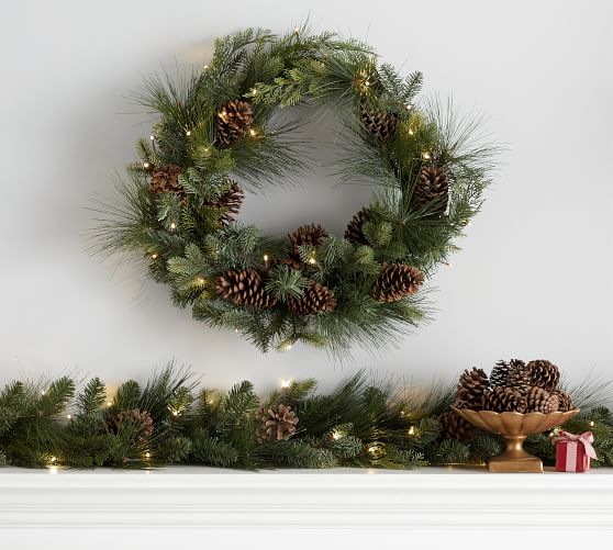 Pottery Barn JUNIPER WREATH & GARLAND COLLECTION holiday wreaths