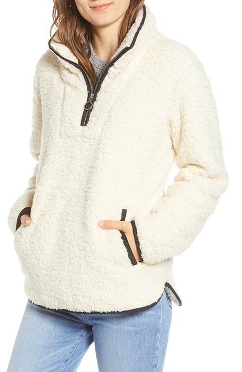 THREAD & SUPPLY Wubby Fleece Pullover Charcoal Milk black friday sale