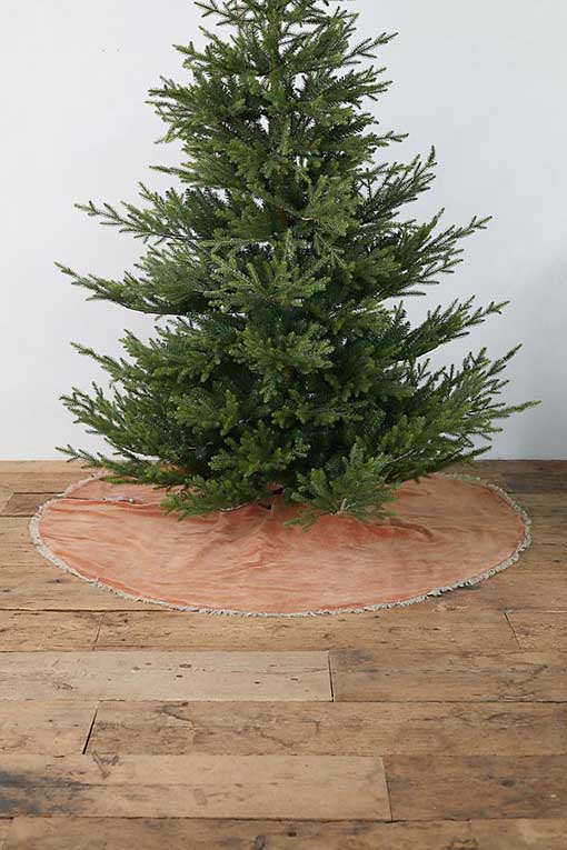 Velvet Tree Skirt Pink blush holiday decor 