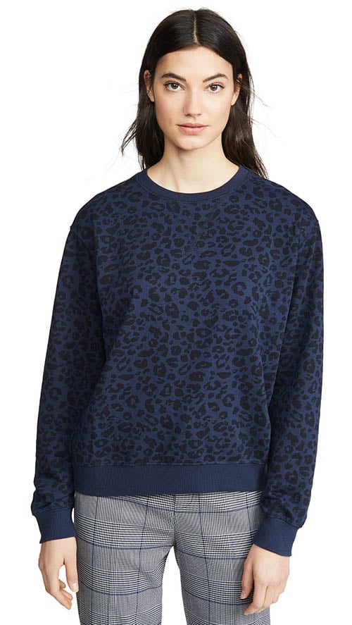 Z Supply The Leopard Pullover Blue Black Iris black friday sale