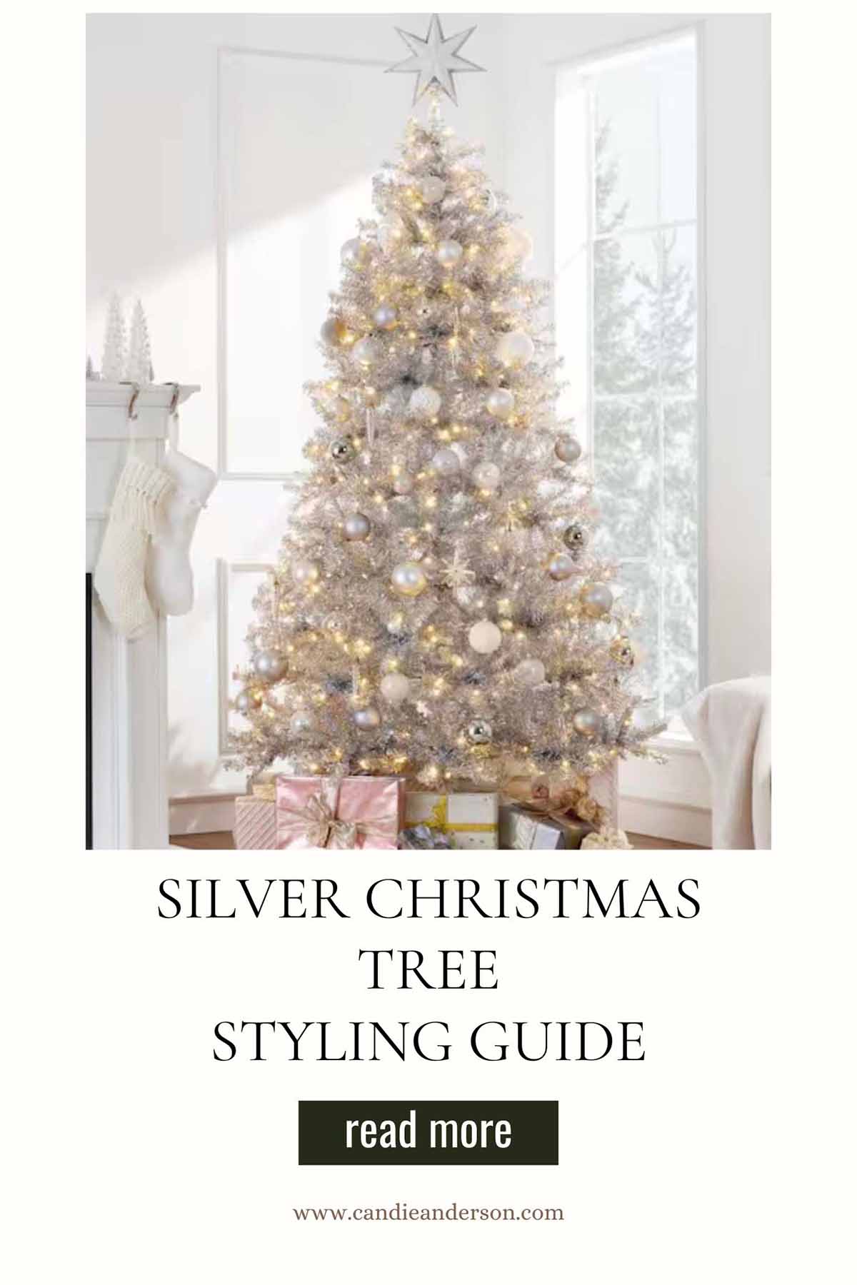 Lifestyle expert, journalist and interior design blogger Candie Anderson of candieanderson.com shares the best silver Christmas trees styling guide.