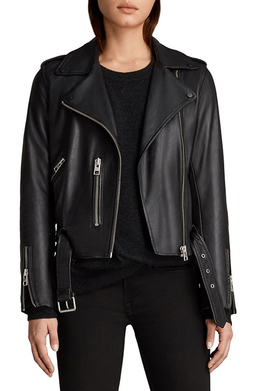 ALLSAINTS Balfern Leather Biker Jacket Black women