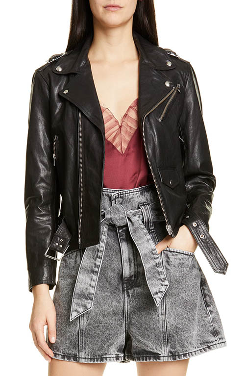 IRO Anoh Leather Moto Jacket Black leather moto jackets biker