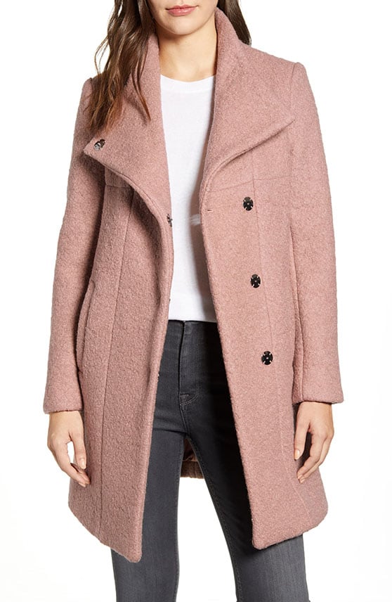KENNETH COLE NEW YORK Wool Blend Bouclé Coat Blush Pink coats women