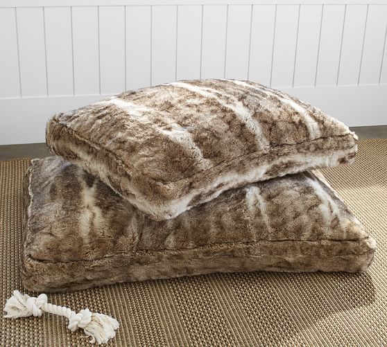 Pottery Barn Faux Fur Pet Bed Cover - Caramel Ombre dog beds