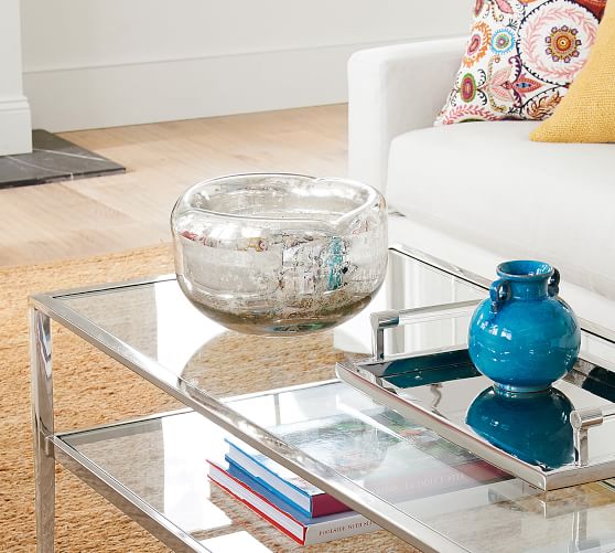 Pottery Barn Organic Edge Mercury Glass Scented Candle - French Tuberose sale