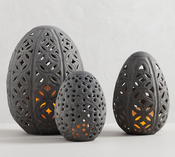 Pottery Barn Punched Zinc Eggs centerpiece sale easter