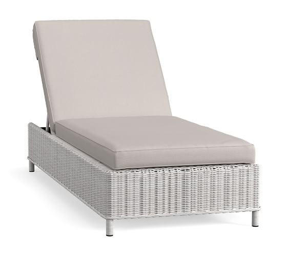 Pottery Barn Torrey All-Weather Wicker Single Chaise Lounge, White Wash buy more save more sale