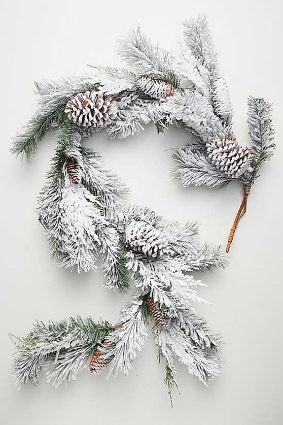 Snowy Pinecone Garland Green holiday garlands christmas