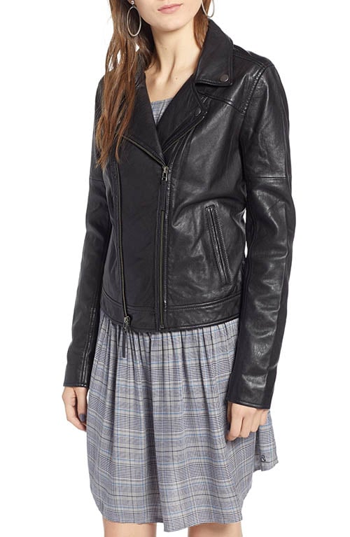 TREASURE & BOND Leather Moto Jacket Black leather biker jackets women