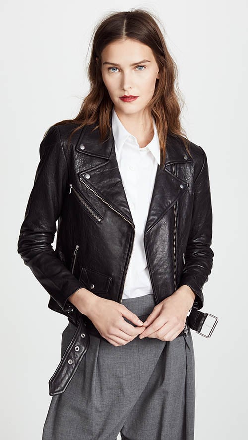VEDA Jayne Classic Leather Jacket Black leather biker jackets women