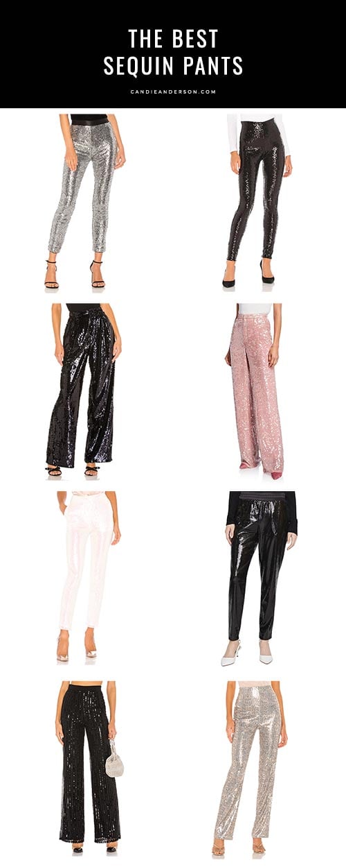 Sequin pants are a hot fashion trend for women of all ages! Style expert, journalist and fashion blogger Candace Rose Anderson of the blog Candie Anderson has the scoop on 25 of the best sequin pants in a variety of styles, colors, prints and price ranges.