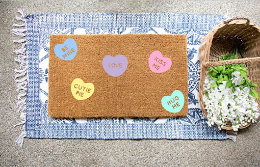 CoastalCrftyCreation Candy Hearts doormat valentines day doormats