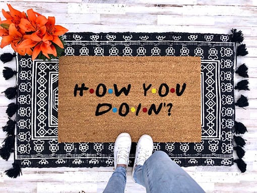 EndieCo How You Doin' doormat valentines day doormats