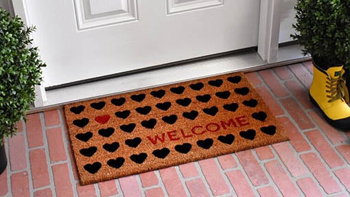 Krouse Heart Welcome 29 in. x 17 in. Non-Slip Outdoor Door Mat valentines day doormats