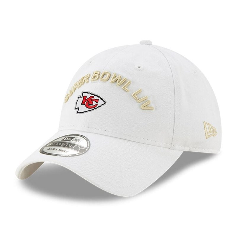 New Era Kansas City Chiefs White Super Bowl LIV Bound 9TWENTY Adjustable Hat