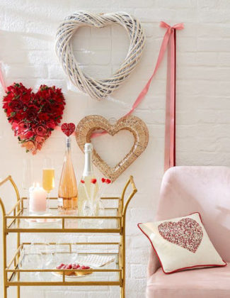 Pier 1 Whitewashed Twig Heart Shaped Wreath valentines day wreaths white