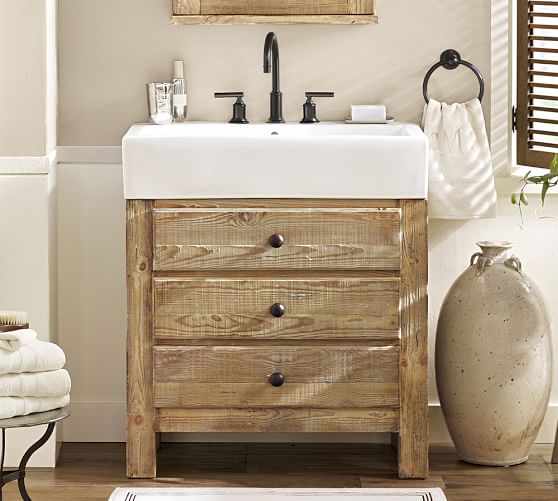 Pottery Barn Mason Single Sink Vanity – 31.5”​ organized home sale