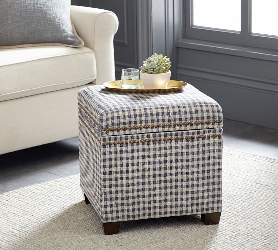 Pottery Barn Tamsen Cube Storage Ottoman organized home sale
