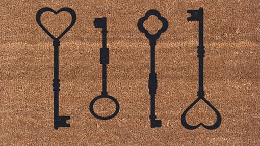 The Keys to My Heart 30 in. x 18 in. Outdoor Door Mat valentines day doormats