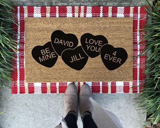 amDesignsMD Conversation Hearts Doormat valentines day doormats 