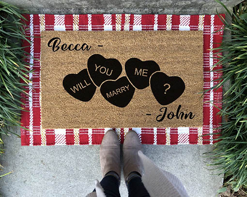 amDesignsMD Will You Marry Me doormat valentines day doormats