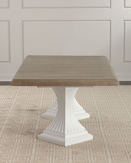 Hooker Furniture Eleri Double Pedestal Dining Table Taupe horchow sale