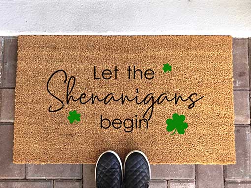 NewLeafWoodDesigns Shenanigans Doormat st patricks day doormats