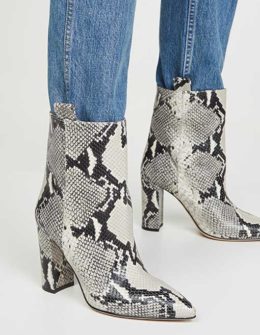 Paris Texas Snake Print Ankle Boots 100mm Natural spring boots