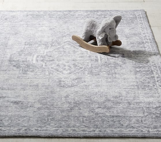 Pottery Barn Kids Taylor Machine Washable Rug Light Gray rugs