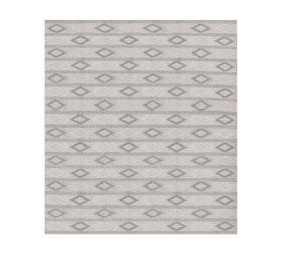 Pottery Barn Rena Recycled Material Flatweave Rug - Gray Multi rugs