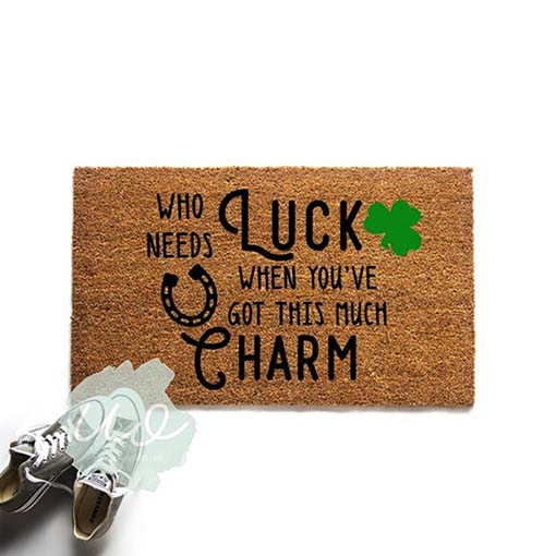 UrbanOwlHome Luck Irish Charm Doormat st patricks day doormats 