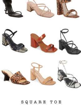 Style expert, journalist and fashion blogger Candace Rose Anderson of the blog Candie Anderson (candieanderson.com) has the scoop on 27 trendy square toe heeled sandals in the best styles, colors and prints!