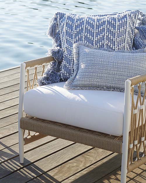 Serena Lily West Beach Pillow Cover Heathered Coastal Blue sale spring