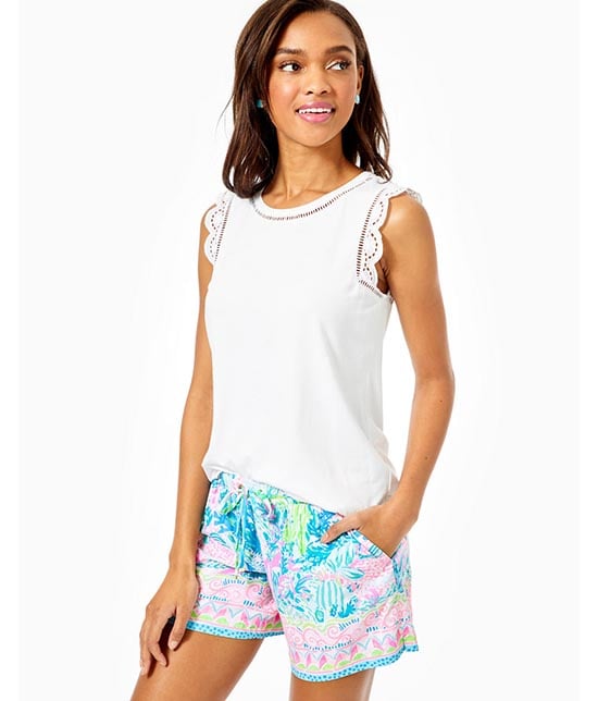 AGEE TOP Resort White Eyelet Lace Lilly Pulitzer Sale