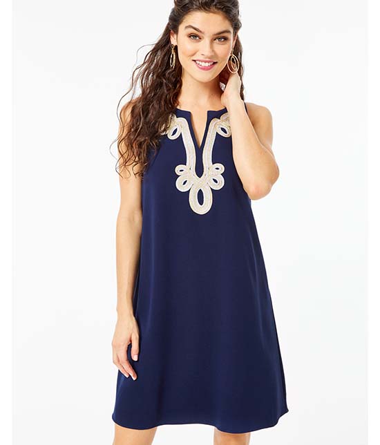 CHERLYN SOFT SHIFT DRESS True Navy lilly pulitzer sale